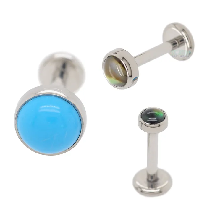 Industrial Strength IS Earrings 2mm BezelSet Natural Stone on Flatback