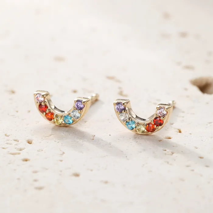 Aurora Stud Earrings 9K Gold Hey Happiness Earrings Aurora Stud Earrings 9K Gold Hey Happiness Earrings