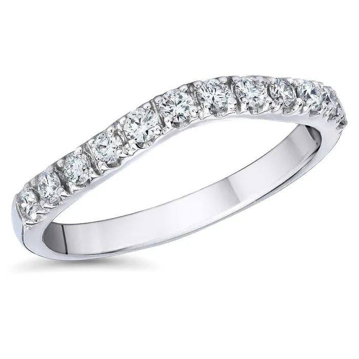 GB Round Natural Earth Mined Diamond Wedding Band White Gold 14K 240 Ct Rings
