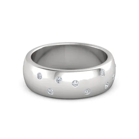 Rings GB Gypsy Set Round Natural Earth Mined Diamond Band 090 Carats White Gold 14K Mens Ring