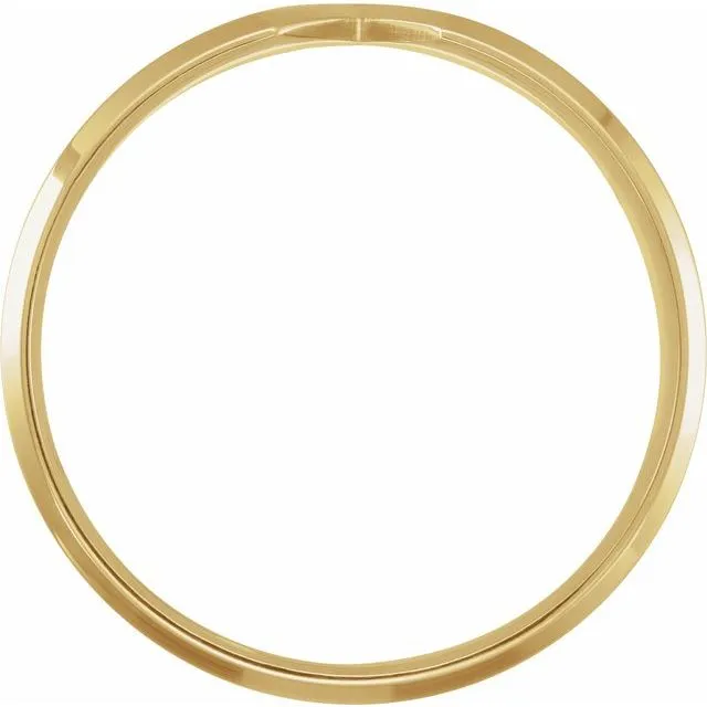 Anueva Jewelry Rings Inlet Wedding Band Flat Stackable 6mm Wedding Band in Recycled Gold