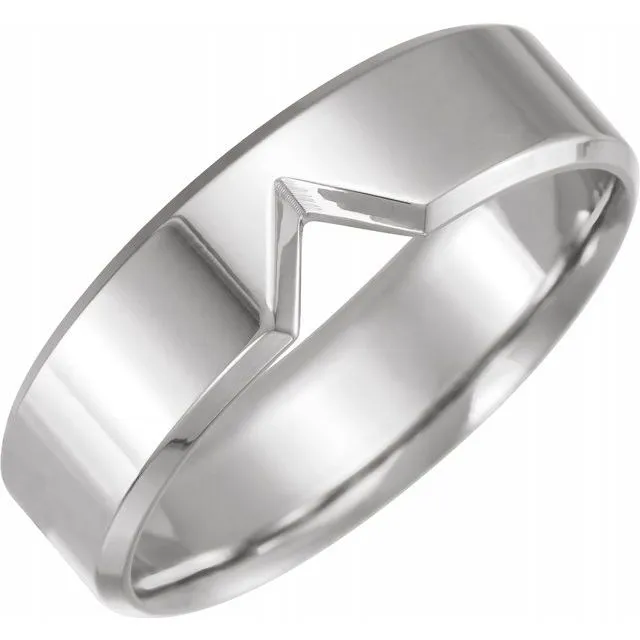Anueva Jewelry Rings Inlet Wedding Band Flat Stackable 6mm Wedding Band in Recycled Gold