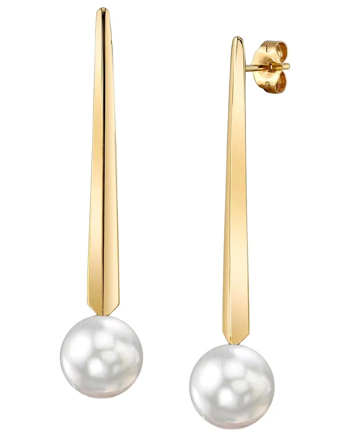 Earrings SPT White South Sea Pearl Mod Dangle Earrings