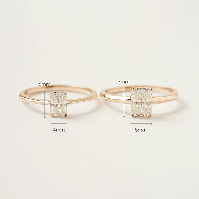 MinimalBijoux Rings 14K 18K Moissanite Radient Cut Ring
