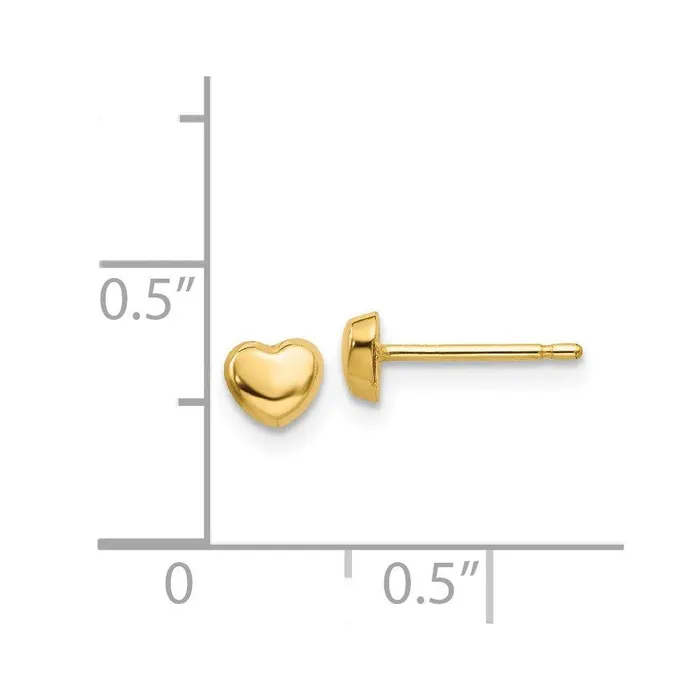 14k Polished Heart Post Earrings Jewelry Earrings