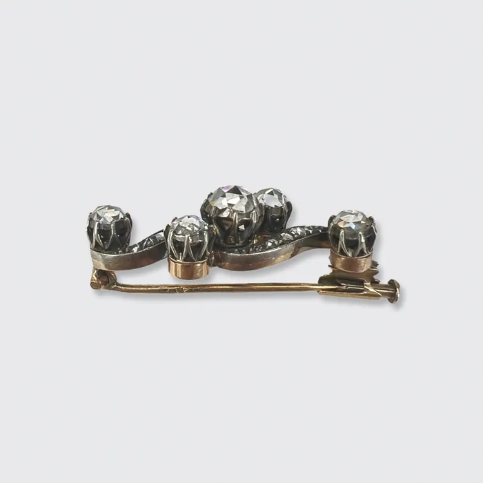 21stfinds Victorian RoseCut Diamond Swirl Brooch Rings 21stfinds Victorian RoseCut Diamond Swirl Brooch Rings