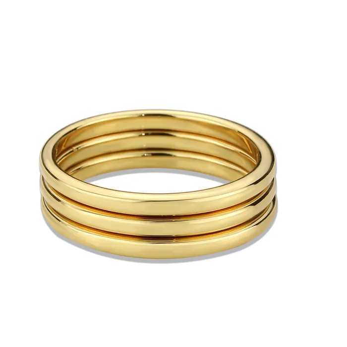 3W1628 Flash Gold Brass Ring with No Stone in No Stone Alamode Rings