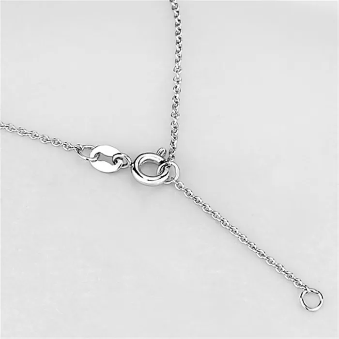 Alamode Necklaces 3W417 Rhodium Brass Necklace with AAA Grade CZ in Clear