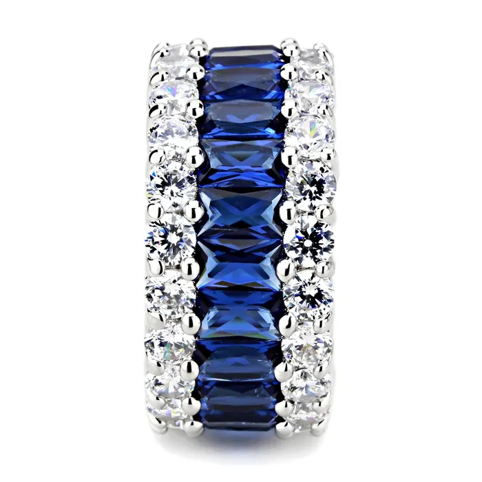Alamode Rings 3W1527 Rhodium Brass Ring with Synthetic in Montana