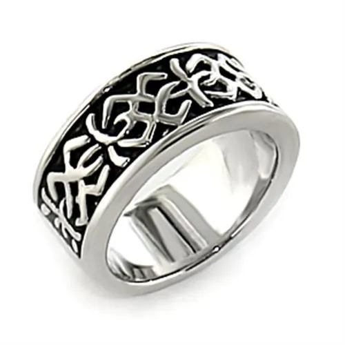 Alamode Rings LO437 Rhodium White Metal Ring with No Stone