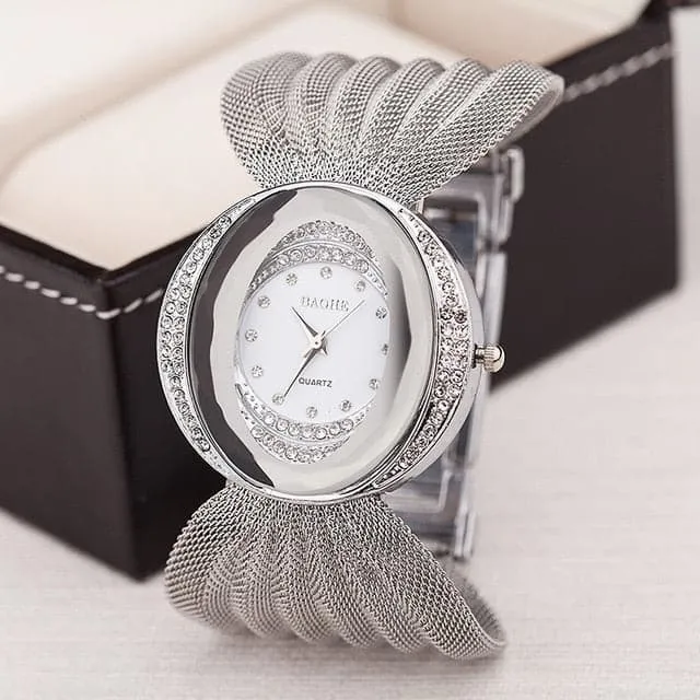 BAOHE Womens Fine Fashion Premium Quality Luxury Style Gold Tone Bracelet Watch Divine Inspiration Styles Bracelets