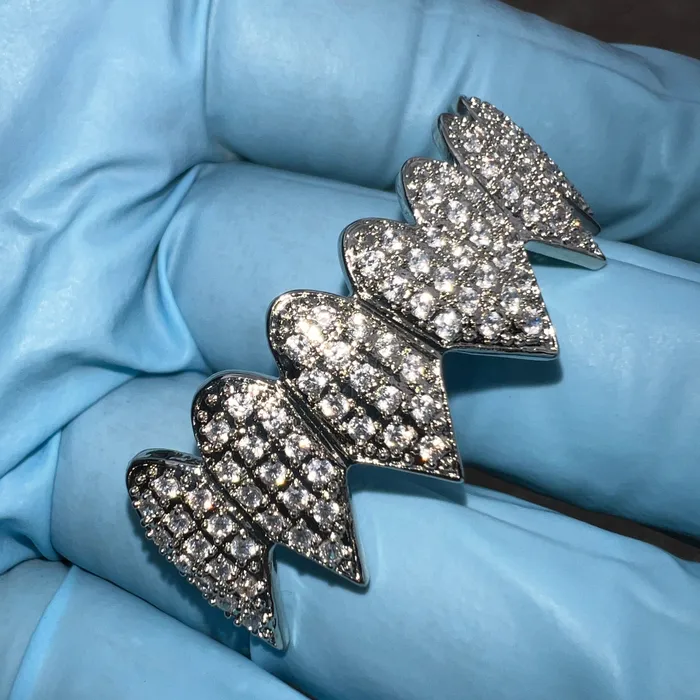 Bling Cartel Rings Shark Grillz Eight Bottom Teeth Silver Tone Iced CZ Flooded Out Grills Bling Cartel Rings Shark Grillz Eight Bottom Teeth Silver Tone Iced CZ Flooded Out Grills