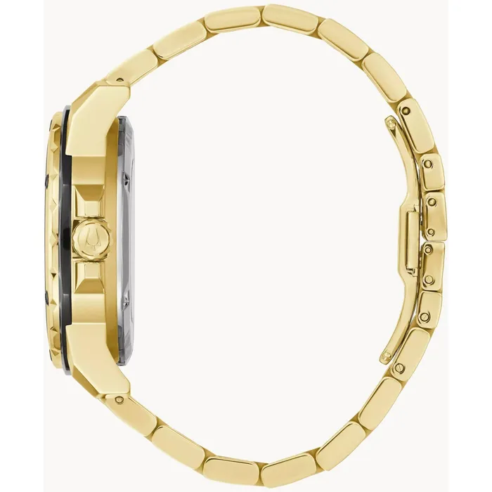 Bracelets Bulova Mens Watch Marine Star Open Heart Dial Yellow Gold Steel Bracelet 98A273 Bulova