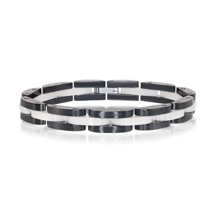 Bracelets Stainless Steel Black and White Link Bracelet 8 Classic