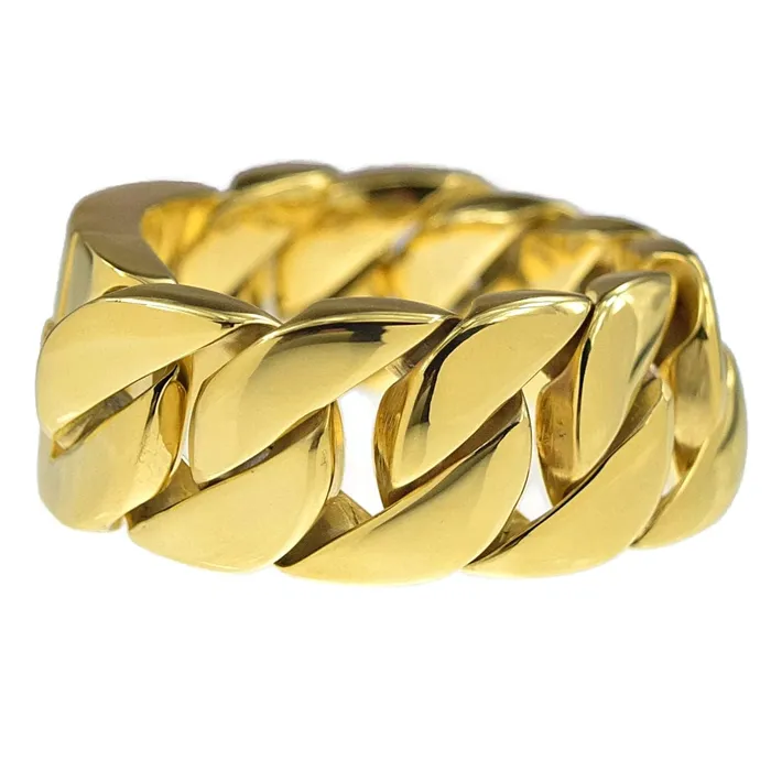 Bracelets Vivi Mens Huge Bracelet 316L Stainless Steel Cuban Gold Finish 85 x 30MM Bracelets Vivi Mens Huge Bracelet 316L Stainless Steel Cuban Gold Finish 85 x 30MM