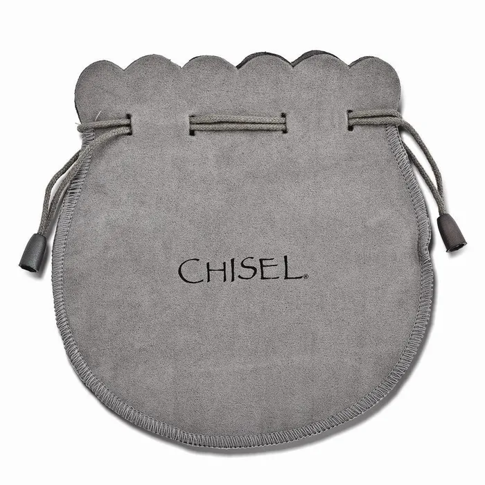 Chisel Bracelets Stainless Steel Black Leather Double Row 85in Bracelet