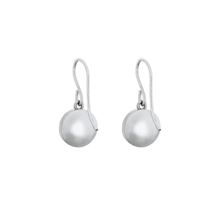 closebymejewelry Earrings Simple Dome Cremation Earrings in 14K White Gold