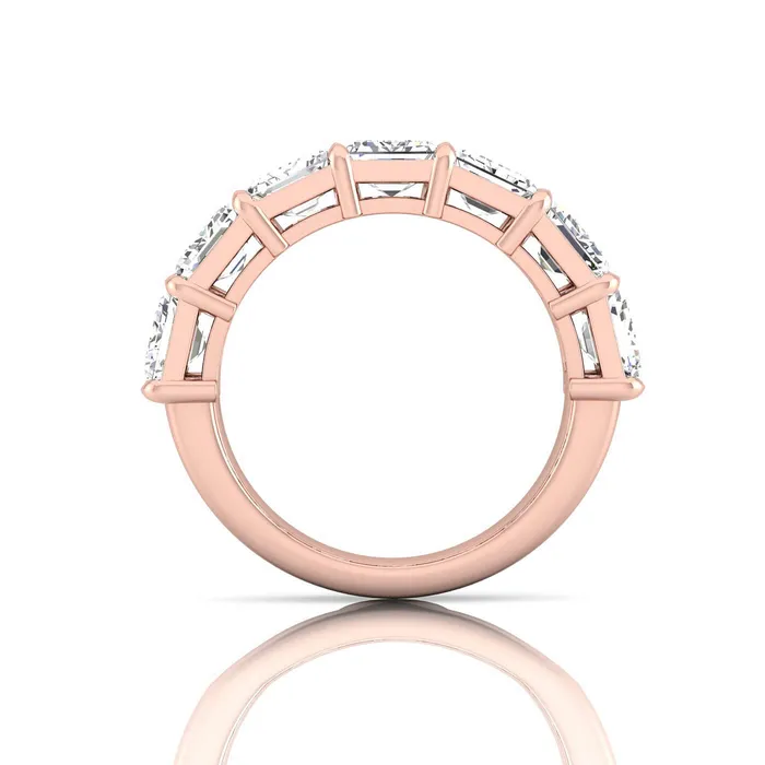 deBebians Rings Emerald Cut Lab Grown Diamond Seven Stone Ring 700cttw