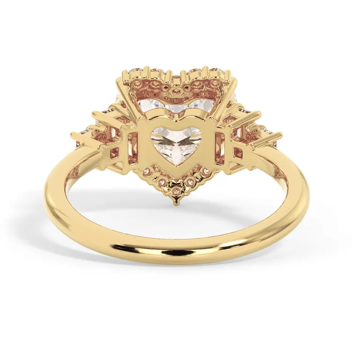 deBebians Rings Five Stone Engagement Ring with Partial Halo