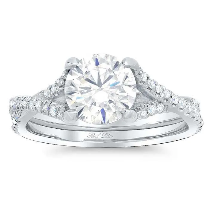 deBebians Rings Twisting Moissanite Engagement Ring