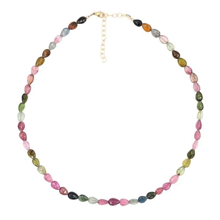 Earthly Abundance Necklaces Mixed Tourmaline Pear Necklace