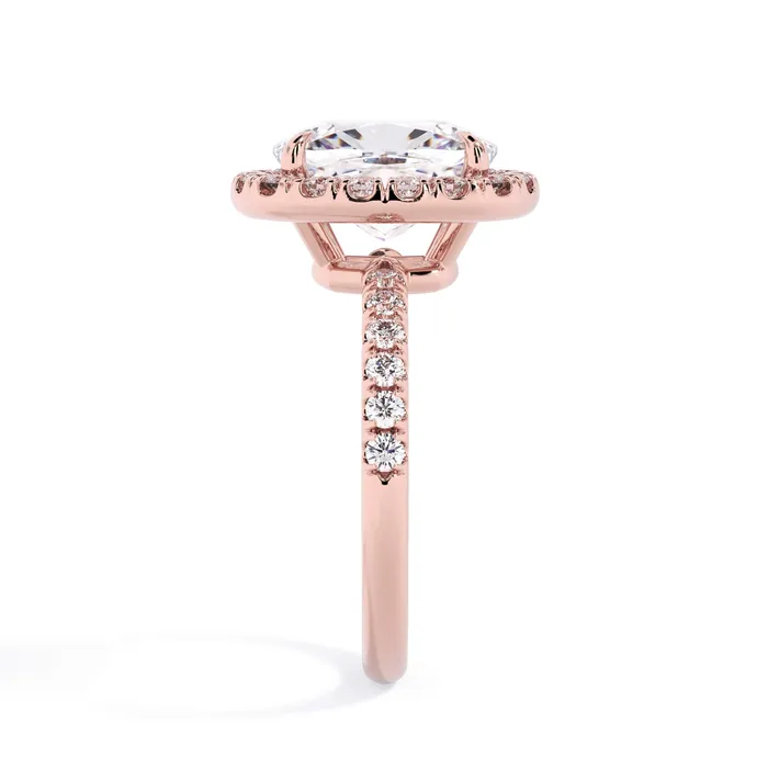 Halo Engagement Ring with Diamonds deBebians Rings