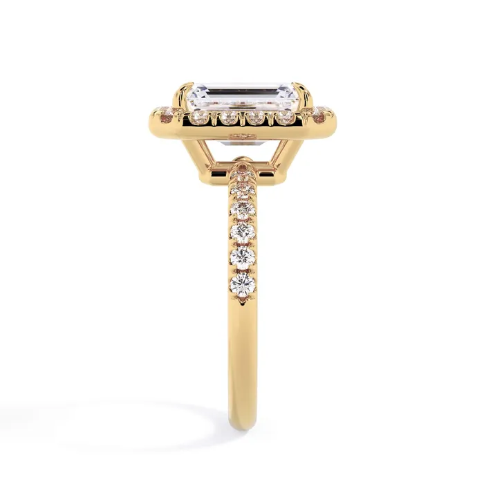 Halo Engagement Ring with Diamonds deBebians Rings