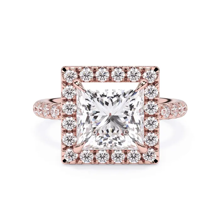 Halo Engagement Ring with Diamonds deBebians Rings