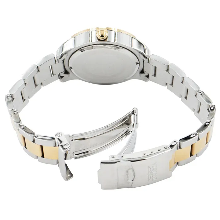 Invicta Bracelets Invicta Womens Quartz Watch Angel Silver and Yellow Gold Steel Bracelet 36727