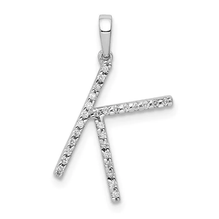 Jewelry Necklaces 14k White Gold Diamond Initial K Pendant