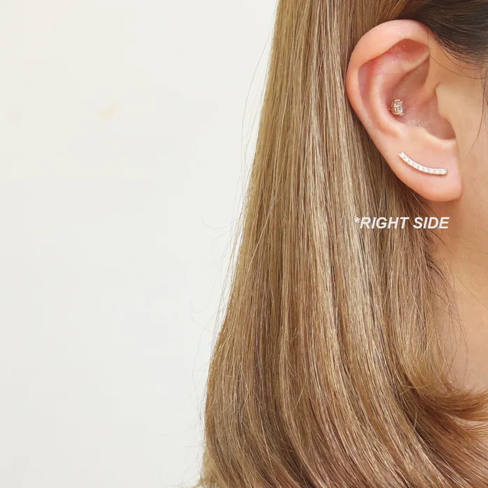 Moissanite Stick Ear Crawlers from J Shop Earrings