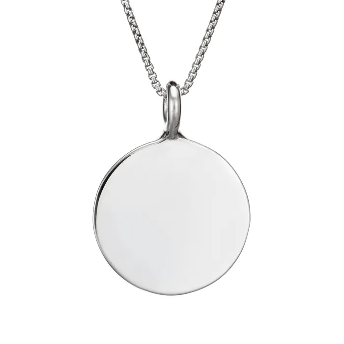 Necklaces closebymejewelry Simple Bail Circle Cremation Necklace in Sterling Silver