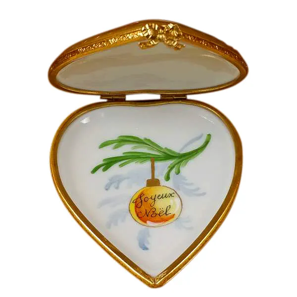 Necklaces Rochard Limoges Rochard Studio Collection Heart Little Girl Christmas Tree and Dog Limoges Box
