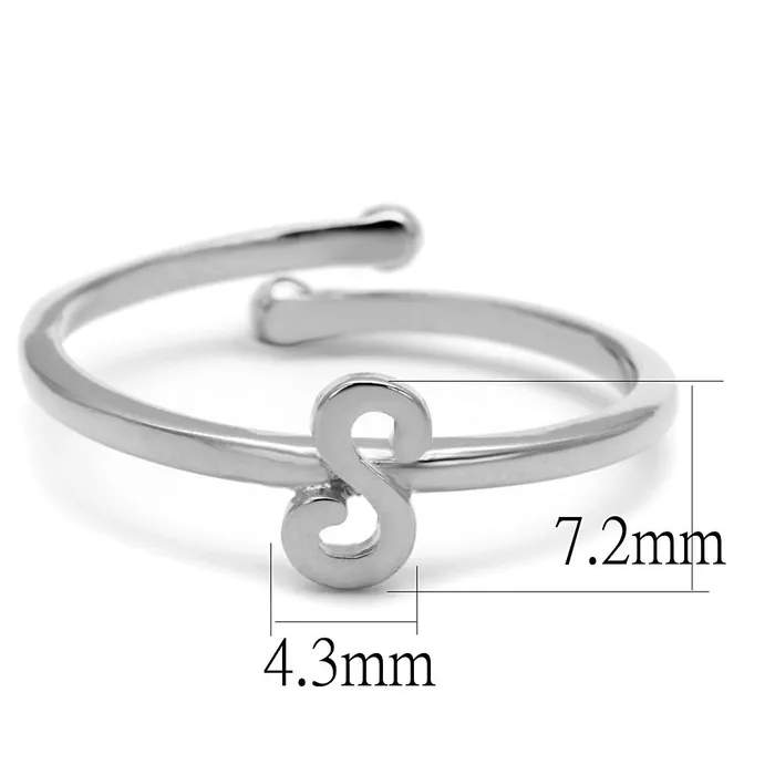Rings Alamode LO4013 Rhodium Brass Ring with No Stone