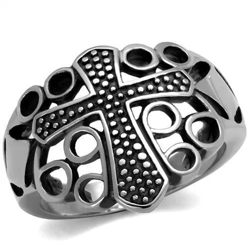 Rings Alamode TK2320 High polished no plating Stainless Steel Ring with Epoxy in Jet