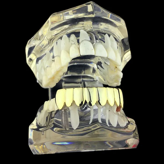 Rings Bling Cartel Admin 14K Gold Plated over 925 Sterling Silver Eight Bottom Teeth Grillz