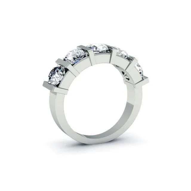 Rings deBebians 300cttw Bar Set Round Lab Grown Diamond Five Stone Ring