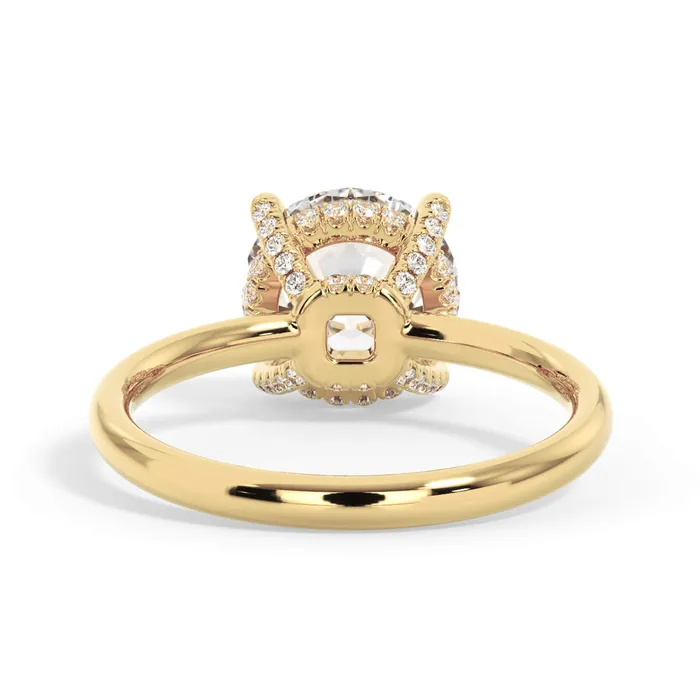Rings deBebians Under Halo Diamond Accented Engagement Ring with Plain Band