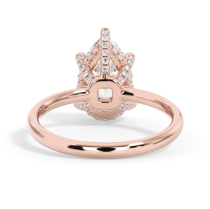 Rings deBebians Under Halo Diamond Accented Engagement Ring with Plain Band