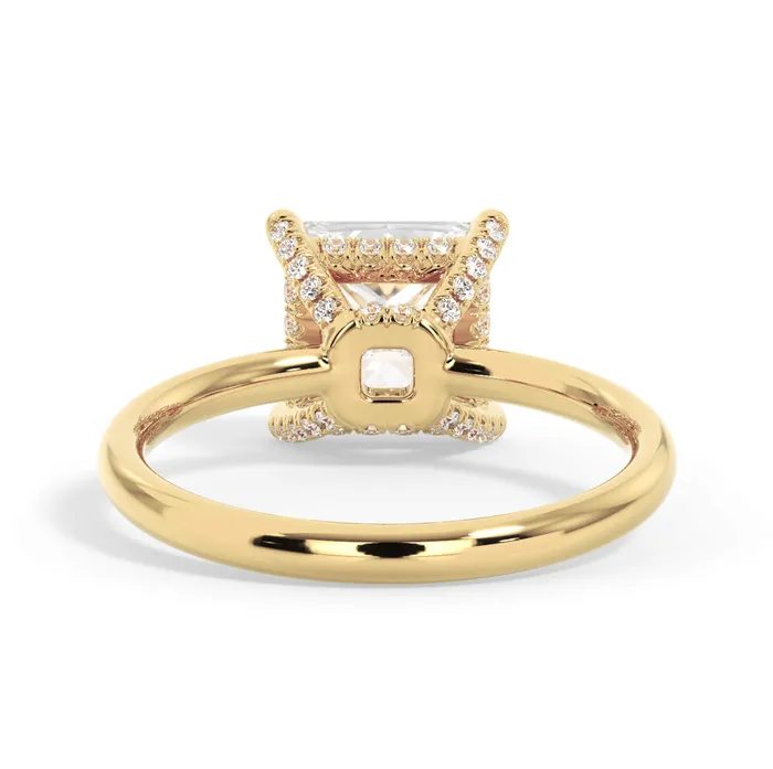 Rings deBebians Under Halo Diamond Accented Engagement Ring with Plain Band