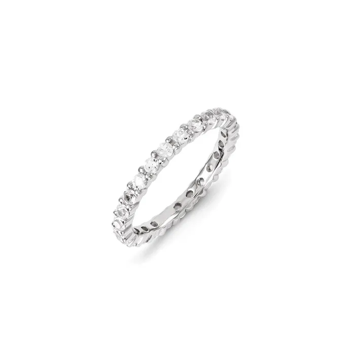 Rings Stackable Expressions Sterling Silver Stackable Expressions Created White Sapphire Ring QSK1219