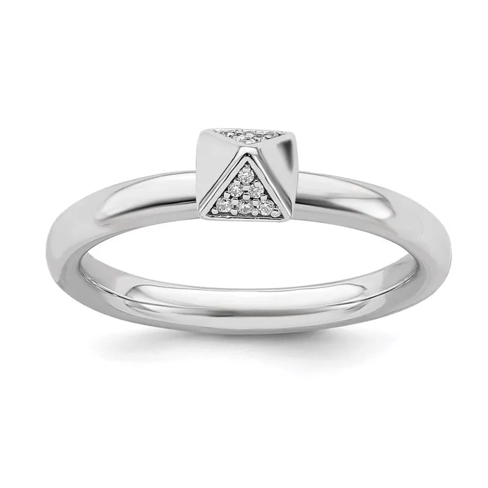Rings Stackable Expressions Sterling Silver Stackable Expressions Diamond Ring QSK2181 Rings Stackable Expressions Sterling Silver Stackable Expressions Diamond Ring QSK2181