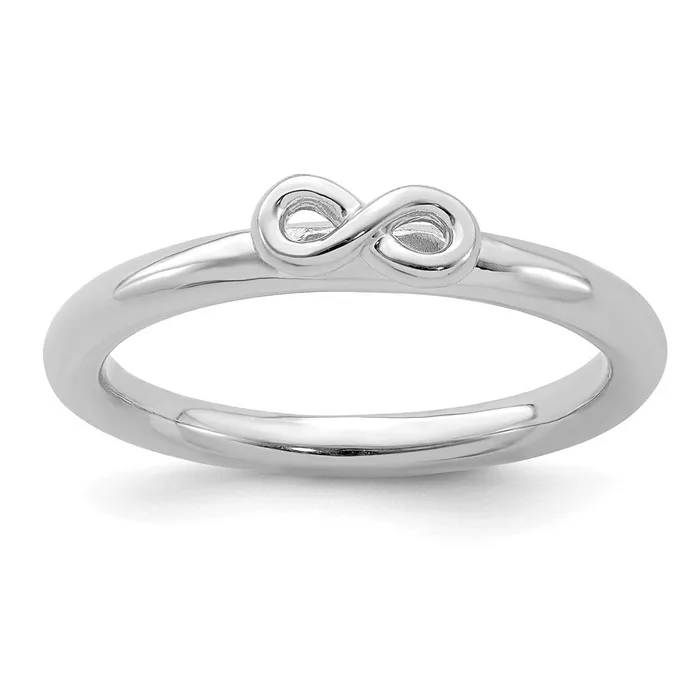 Rings Stackable Expressions Sterling Silver Stackable Expressions Rhodium Infinity Symbol Ring QSK1975