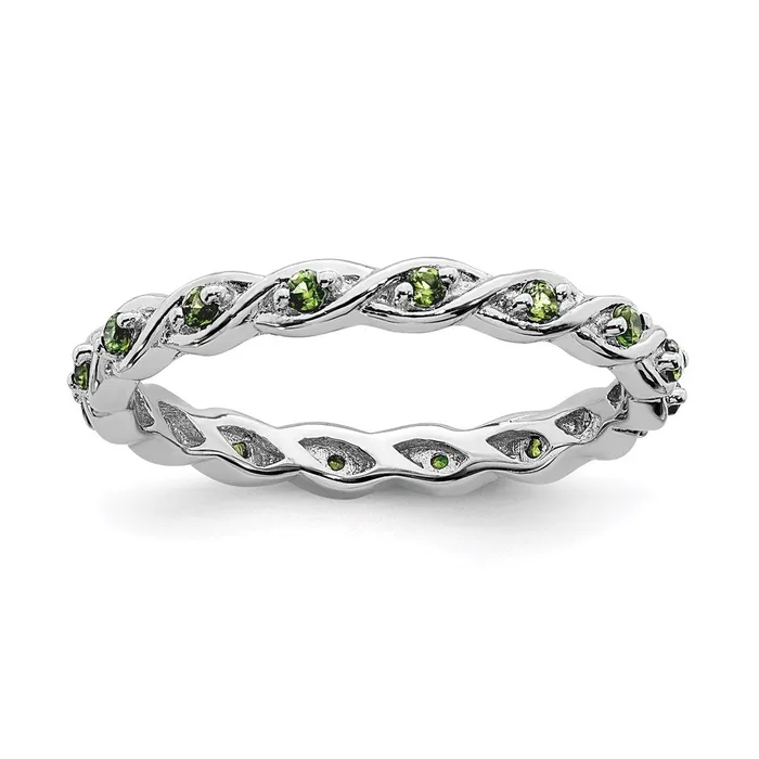 Rings Sterling Silver Stackable Expressions Peridot Ring QSK1477 Stackable Expressions Rings Sterling Silver Stackable Expressions Peridot Ring QSK1477 Stackable Expressions