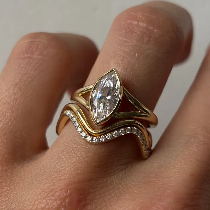 Rings White Diamond Squiggle Ring Marrow Fine