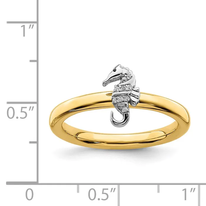 Stackable Expressions Rings SS GoldTone Stackable Expressions Seahorse Diamond Ring QSK2160 Stackable Expressions Rings SS GoldTone Stackable Expressions Seahorse Diamond Ring QSK2160