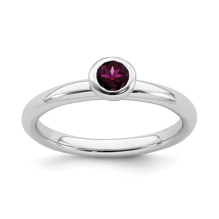 Stackable Expressions Rings SS Stackable Expressions Low 4mm Round Rhodolite Garnet Ring QSK501 Stackable Expressions Rings SS Stackable Expressions Low 4mm Round Rhodolite Garnet Ring QSK501
