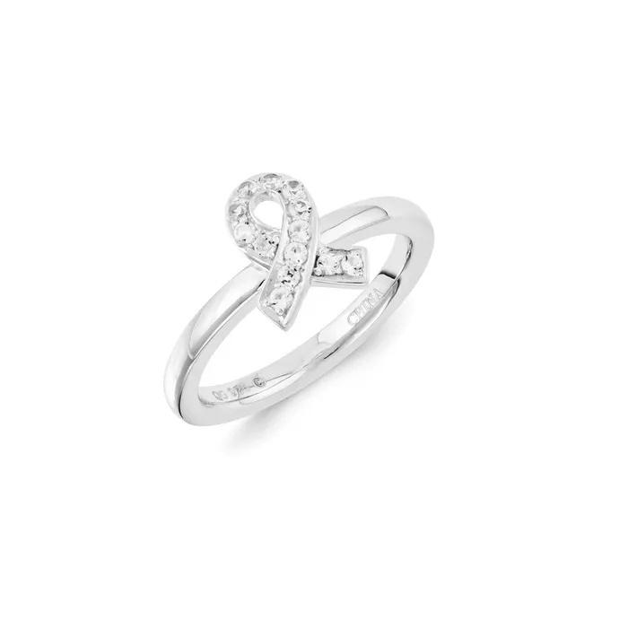 Stackable Expressions Rings Sterling Silver Stackable Expressions Created White Sapphire Ring QSK1141
