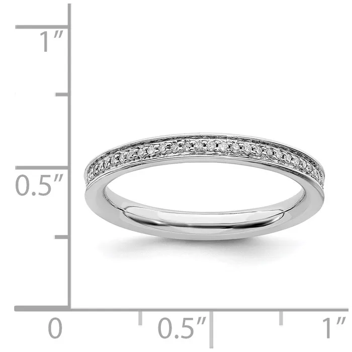 Stackable Expressions Rings Sterling Silver Stackable Expressions Diamonds Polished Ring QSK495
