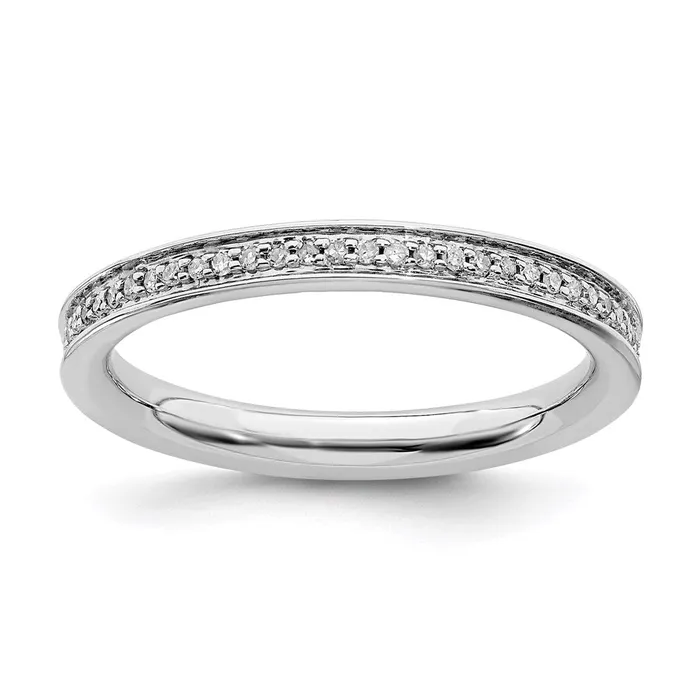 Stackable Expressions Rings Sterling Silver Stackable Expressions Diamonds Polished Ring QSK495